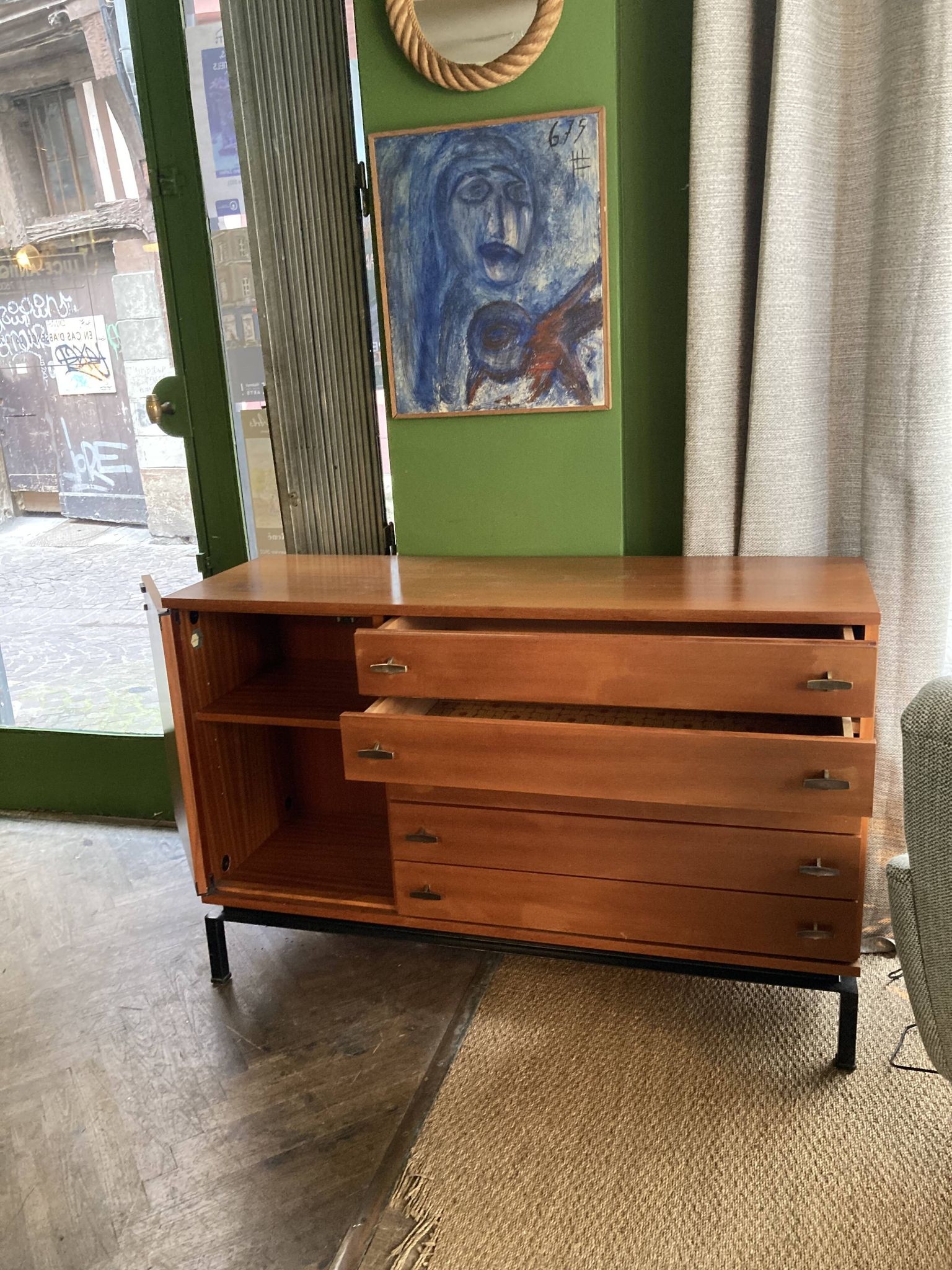 Large chest of drawers of marcel gascoin edition alveole 1950