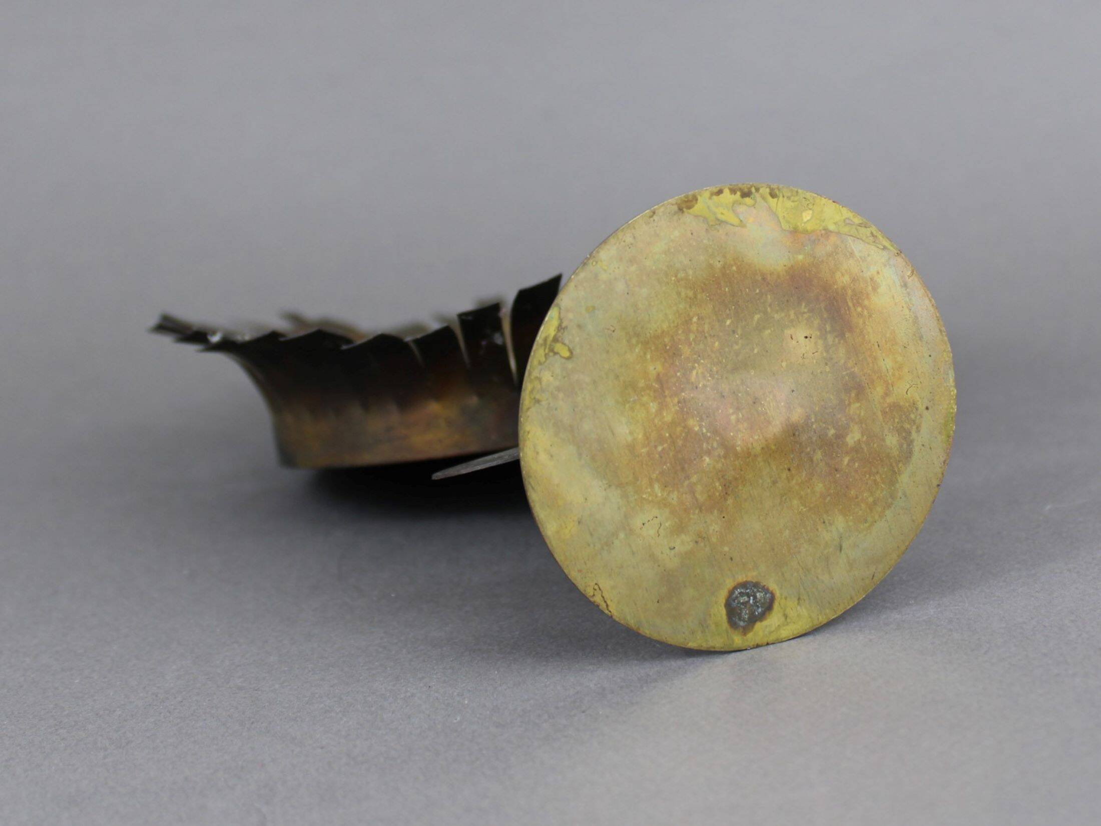 Jean Vinay flower mirror 1960s, In copper & brass