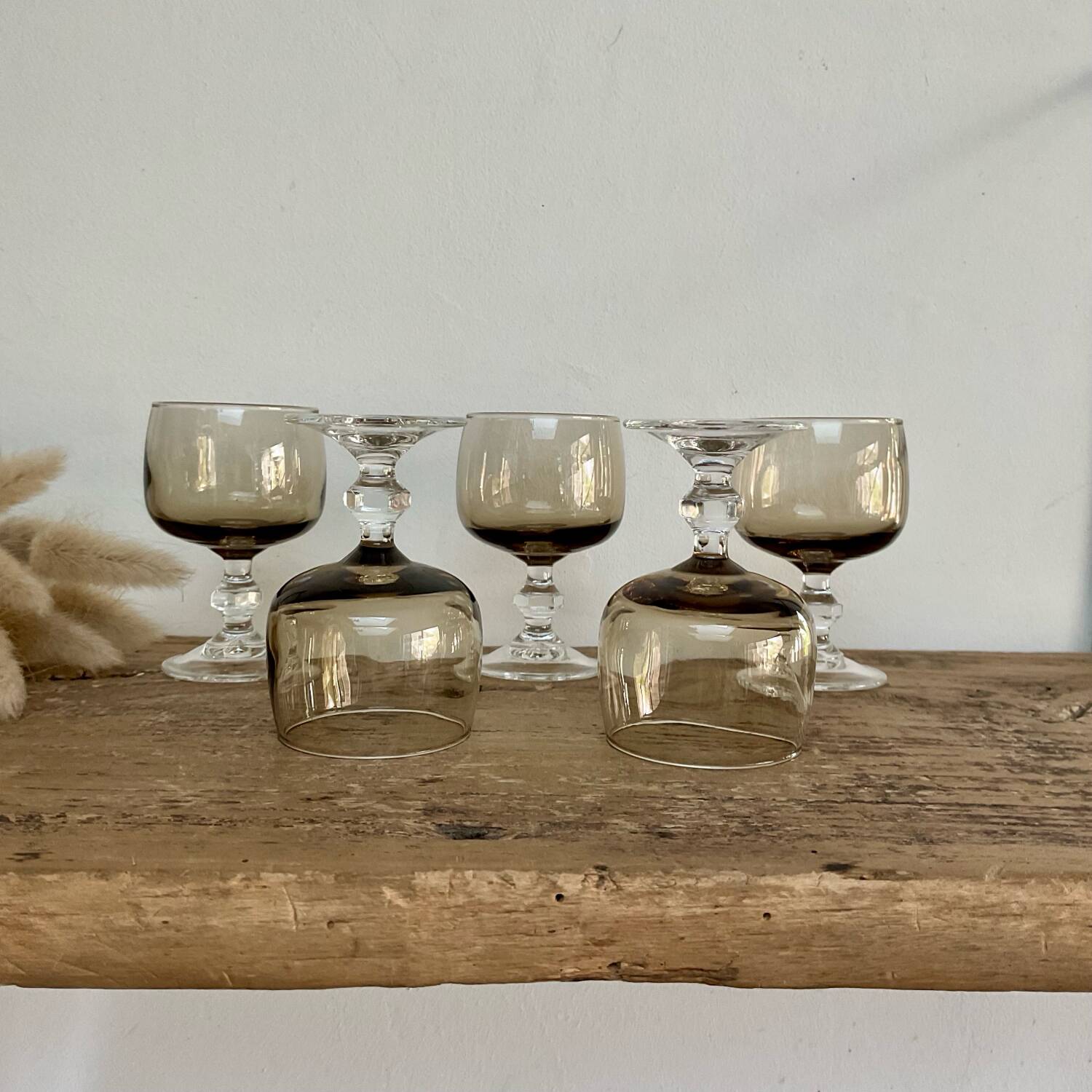 5 smoked liqueur glasses