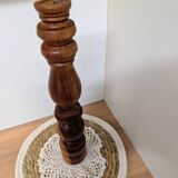 Turned solid wood candlestick