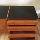 Modernist sideboard Louis Paolozzi in teak 240 cm