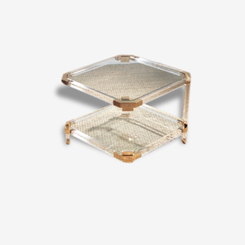 End of couch or in plexiglas and glass - 1970 side table