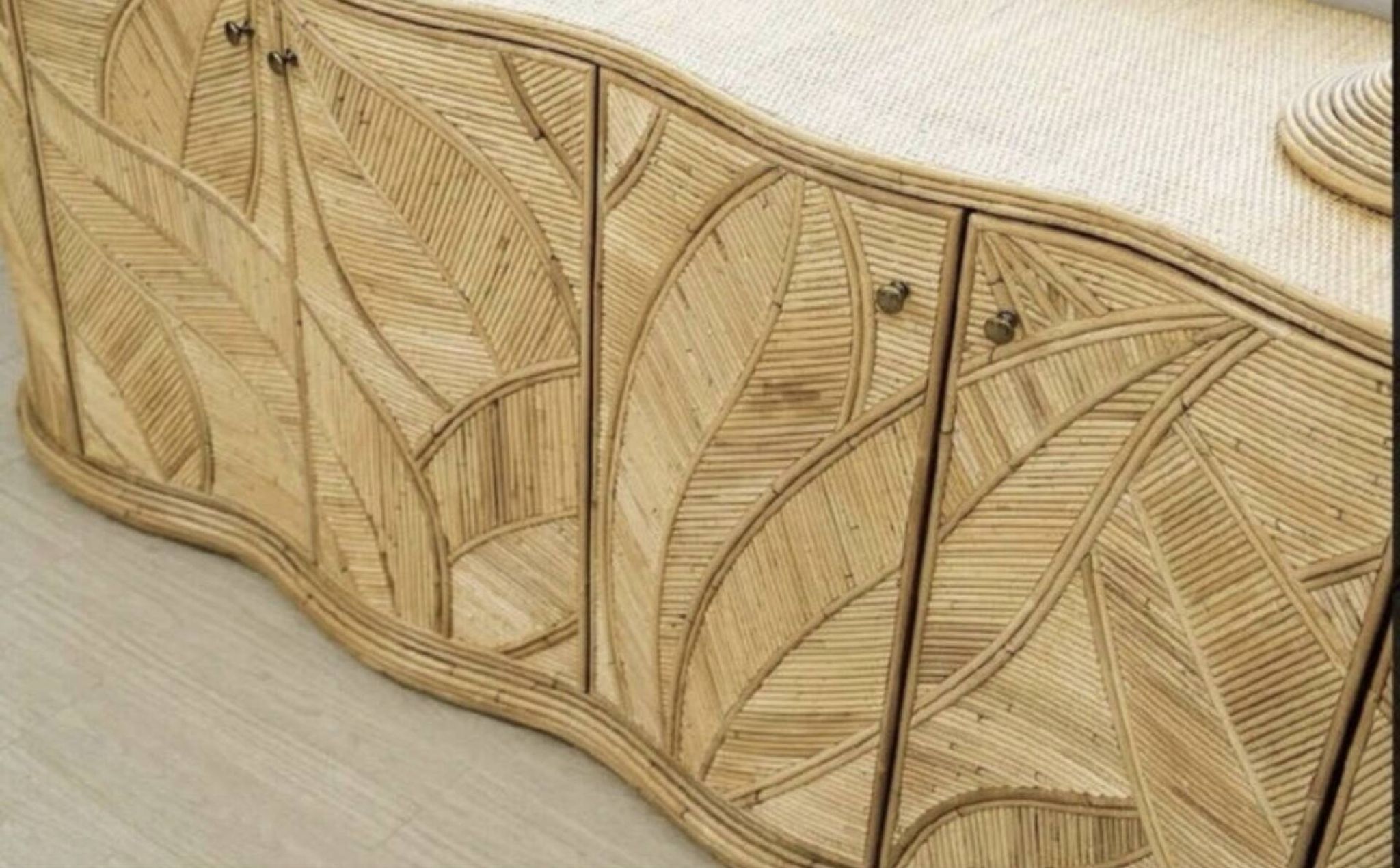 Enfilade « feuilles » en rotin 
