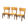 3 chaises basses anciennes signées Thonet, vintage