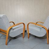 Fauteuils en hêtre par Karel Kozelka & Antonin Kropacek années 1940