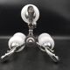 Vintage lamp 70/80 chrome dolphin fish chandelier and 3 opaline arms