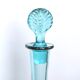 Turquoise blue glass decanter, golden décor, 5O years