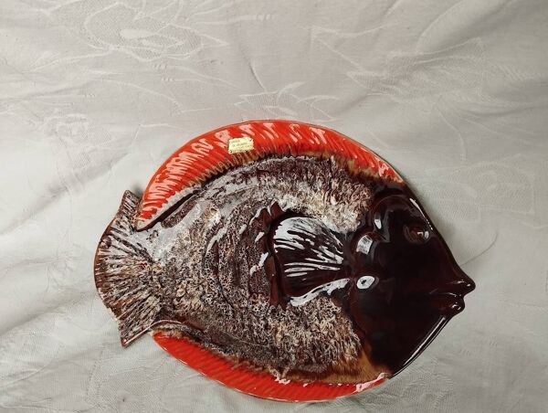 Plat poisson vintage Vallauris – Céramique  – Années 60