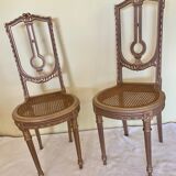 Paire de chaises Lyre époque Louis XVI