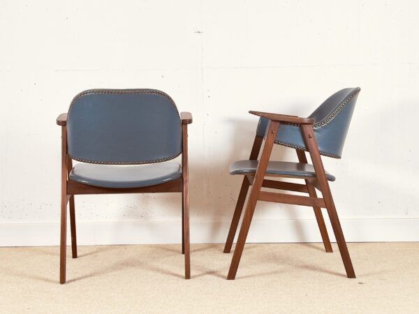 Pair of Danish armchairs with original vinyl
