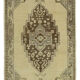 Tapis beige oriental fait à la main des années 1960 102 cm x 163 cm