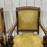 Pair of 19th century mahogany armchairs with crossbars