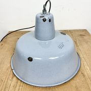 Industrial grey enamel factory pendant lamp, 1960s