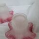 Set of three frosted blown glass tulip lampshades, Art Nouveau