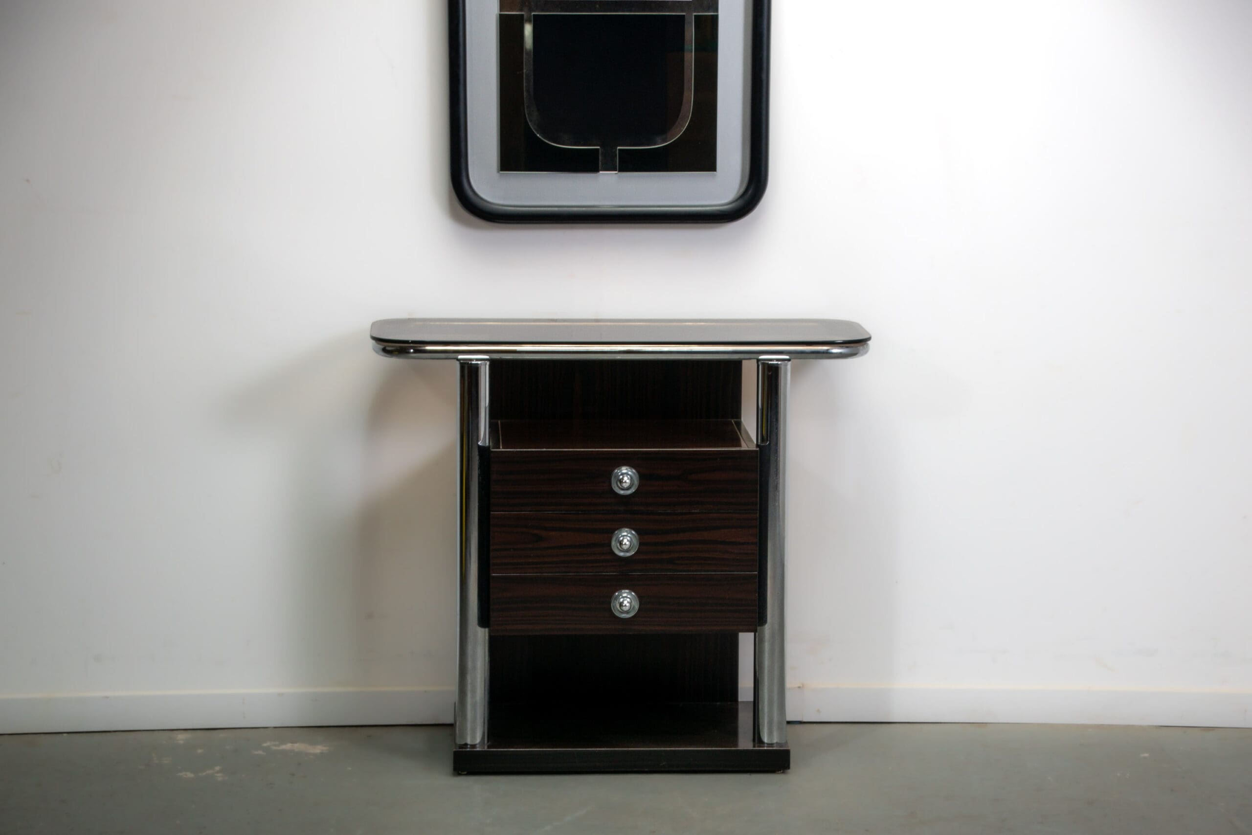 Italian hall cabinet and mirror. Circa 1960