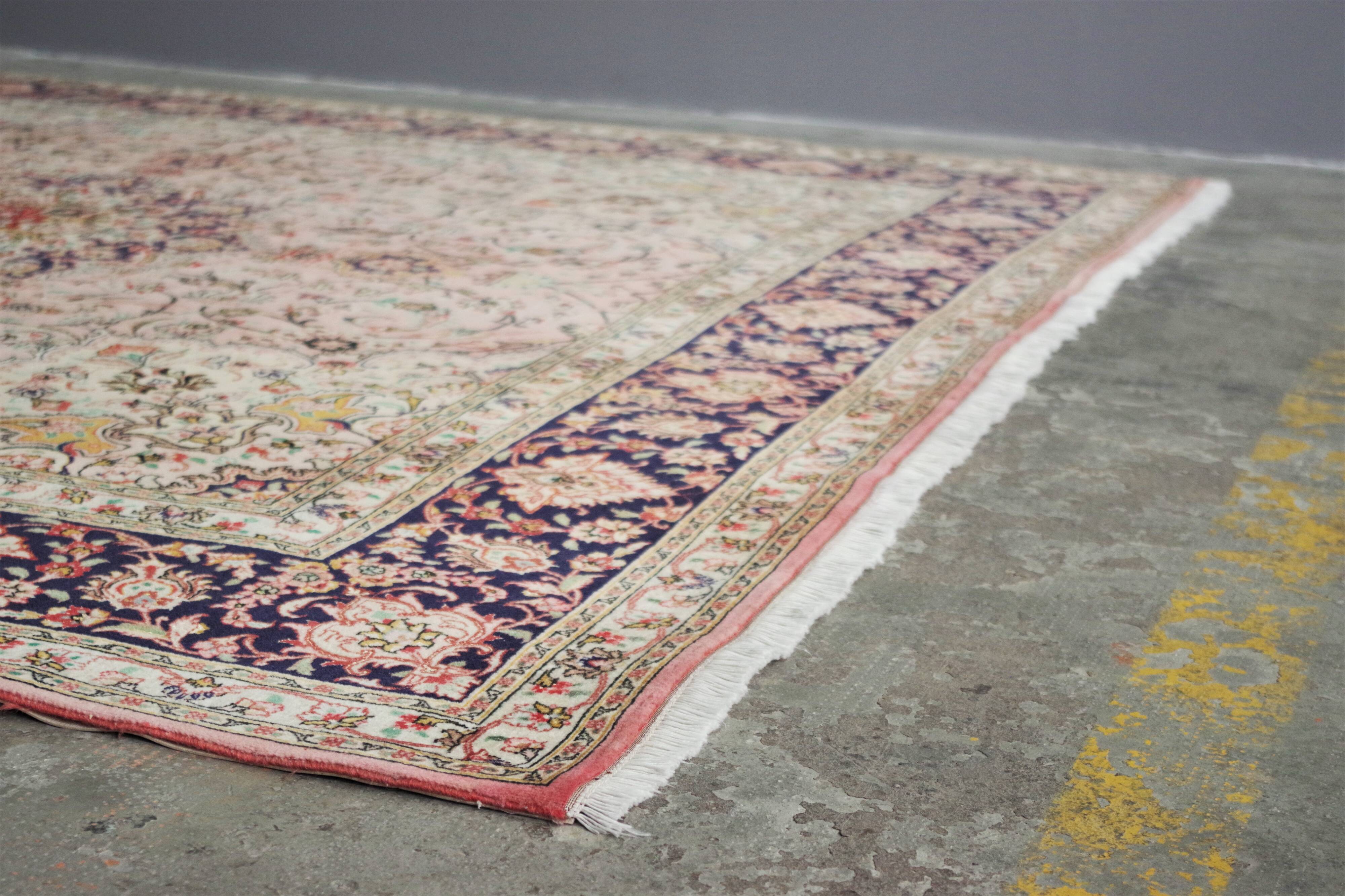 Fine Hand-knotted Tabriz Persian rug with fringes, Middle East, 2000s