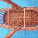 Wicker bottle holder basket, vintage