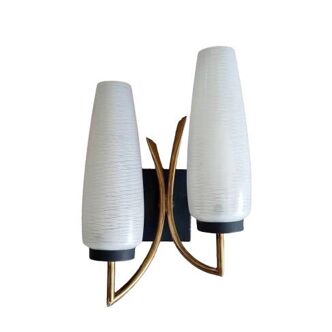 Vintage double tulip wall light from the 50s