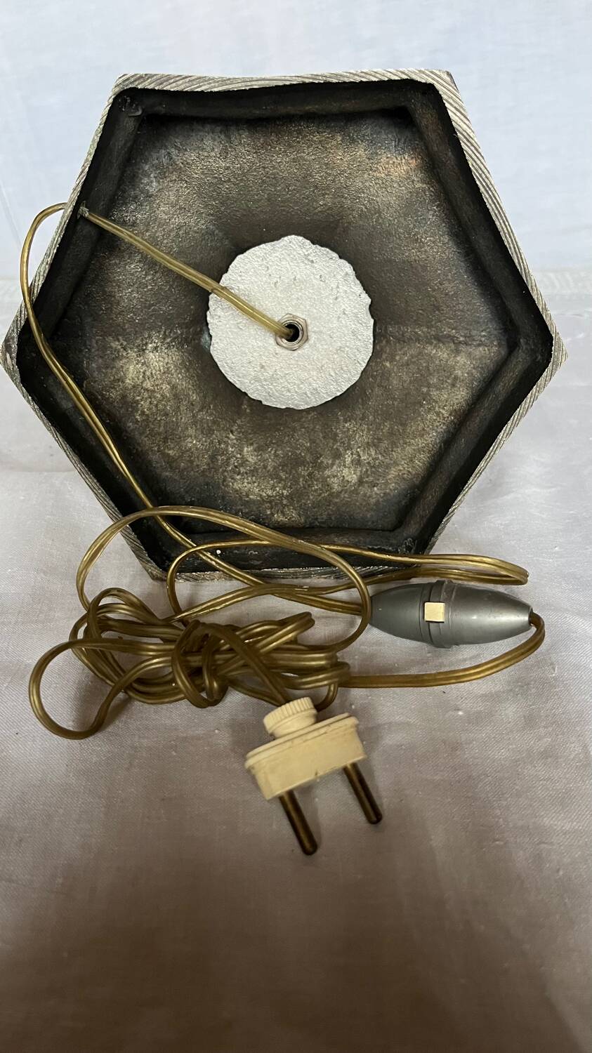 Vintage brushed stainless steel table lamp