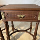Pair of Louis XVI style bedside tables – gilt bronze details