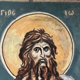 Greek god, oil on cardboard, icon