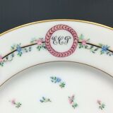 Porcelain plate of Paris Initials ECP XIXth