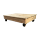 Old wooden school platform bass table on metal wheels