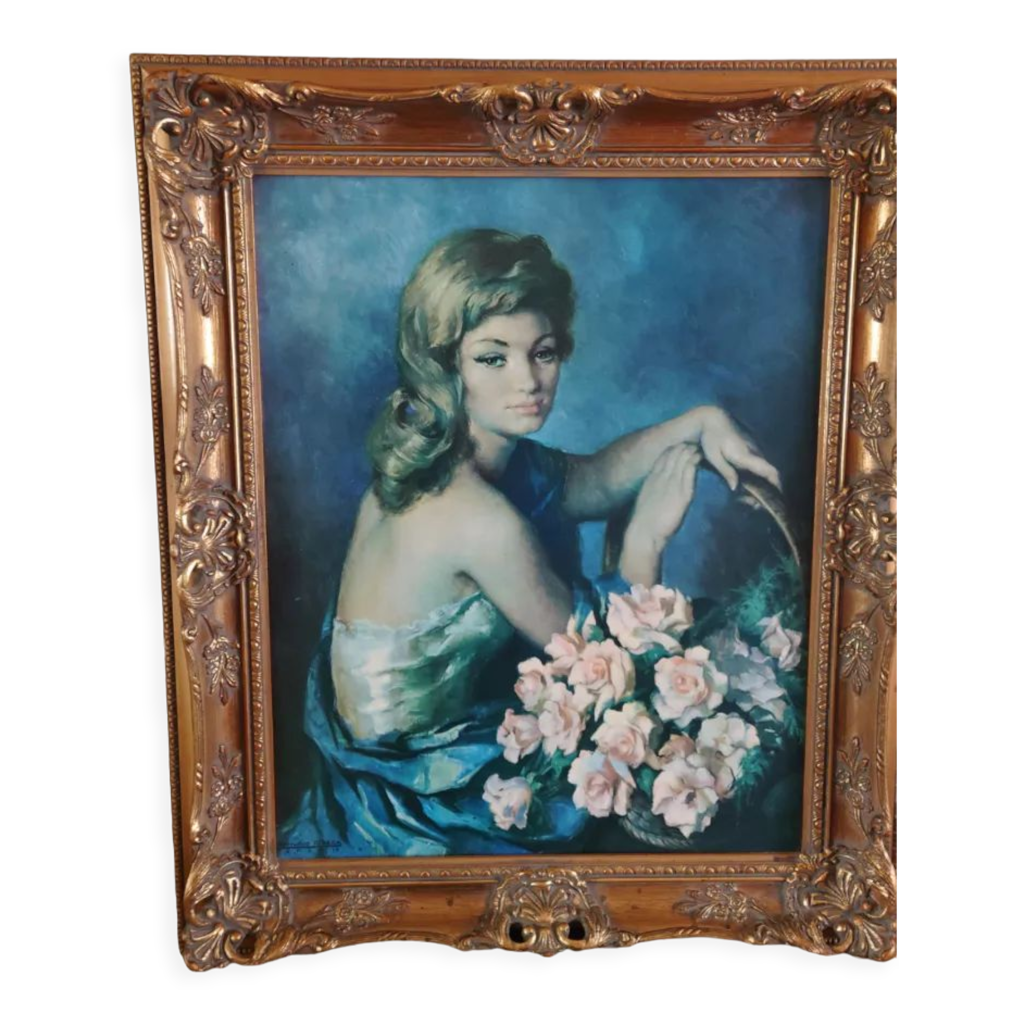 FRANCISCO RIBERA フランシスコ・リベラ　油絵　裸婦画　サイン入り FRANCISCO RIBERA フランシスコ・リベラ油絵裸婦画サイン入り