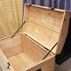 Old curved travel trunk, in pine, stripped 98x60x65