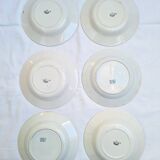 Orange and blue deep plates HBCM and St Amand.