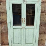 Ancienne armoire vitrée Art déco en teck birman