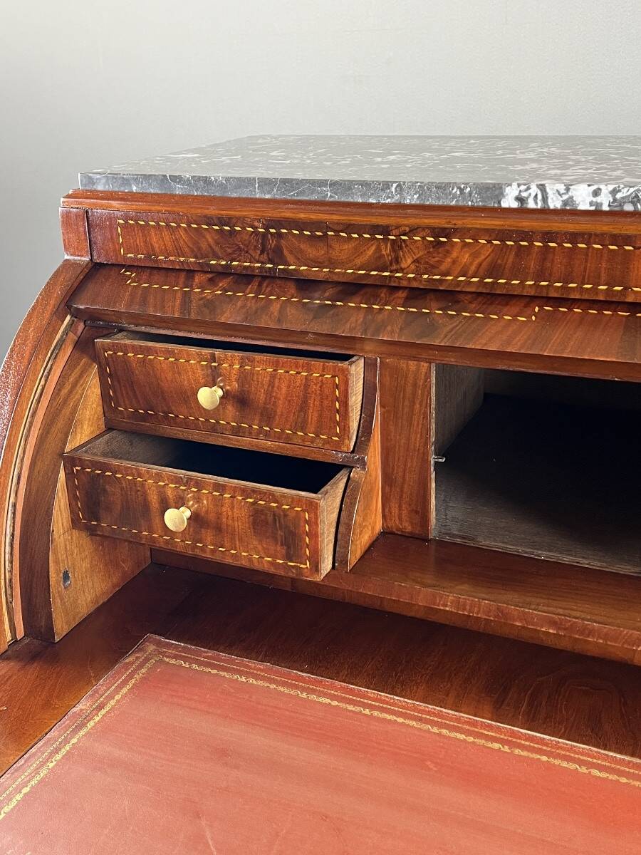 Louis XVI style mahogany writing desk with a flap, 19th century.