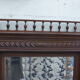 Large mirror beveled Henri II style varnished and carved wooden 128 x 92 cm