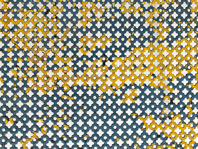 Perforated metal garden coffee table