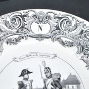 Sarreguemines U&C illustrated talking plate "Napoleon" 19th century.