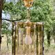 Suspension, smoked glass blade chandelier from the 1970s.