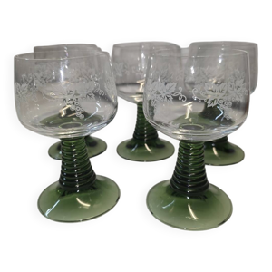 5 verres a vin d'Alsace