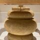 Vintage lamp with a stone base, herbarium lampshade.