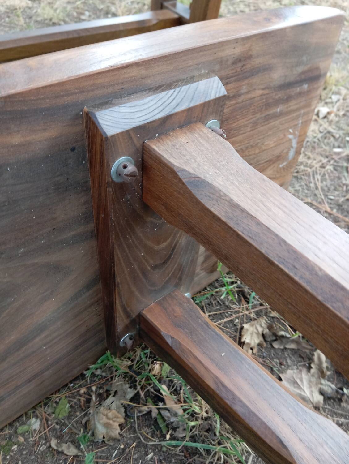 Pair of solid cherry wood farmhouse benches, 1950/60