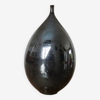 Black ceramic “fig” vase