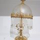 Lampe de table Peris Andreu, laiton doré, verre dépoli décoré, Espagne, années 60.