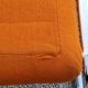 Pair of designer armchairs in orange fabrics and chrome tubes from the 70s