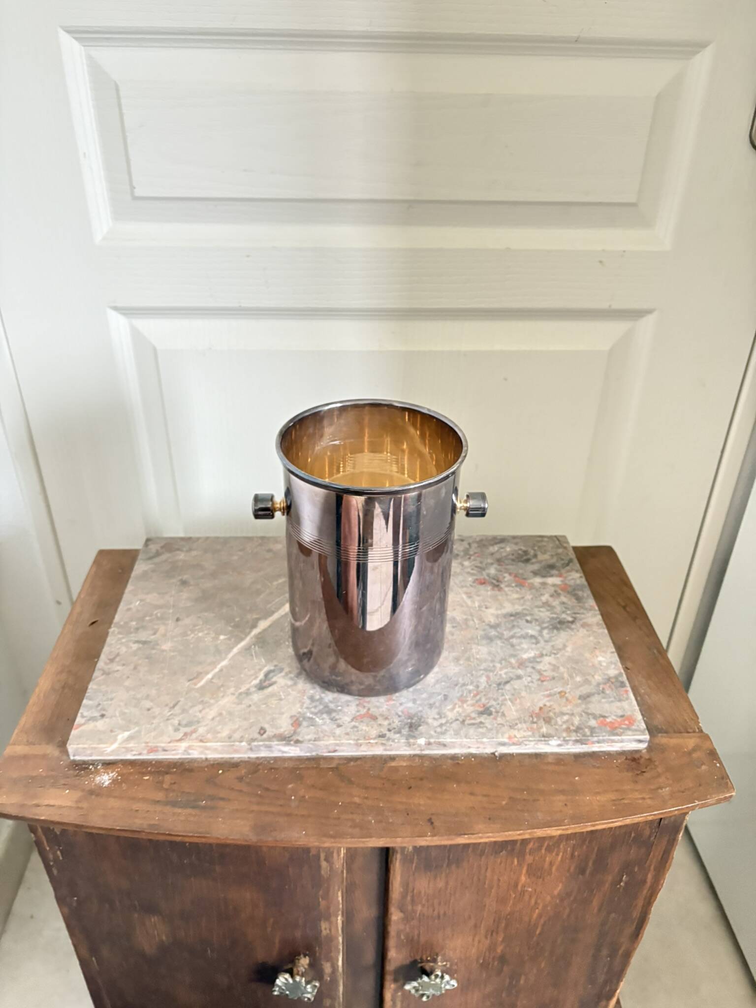 Old champagne ice bucket silver metal saint hilaire