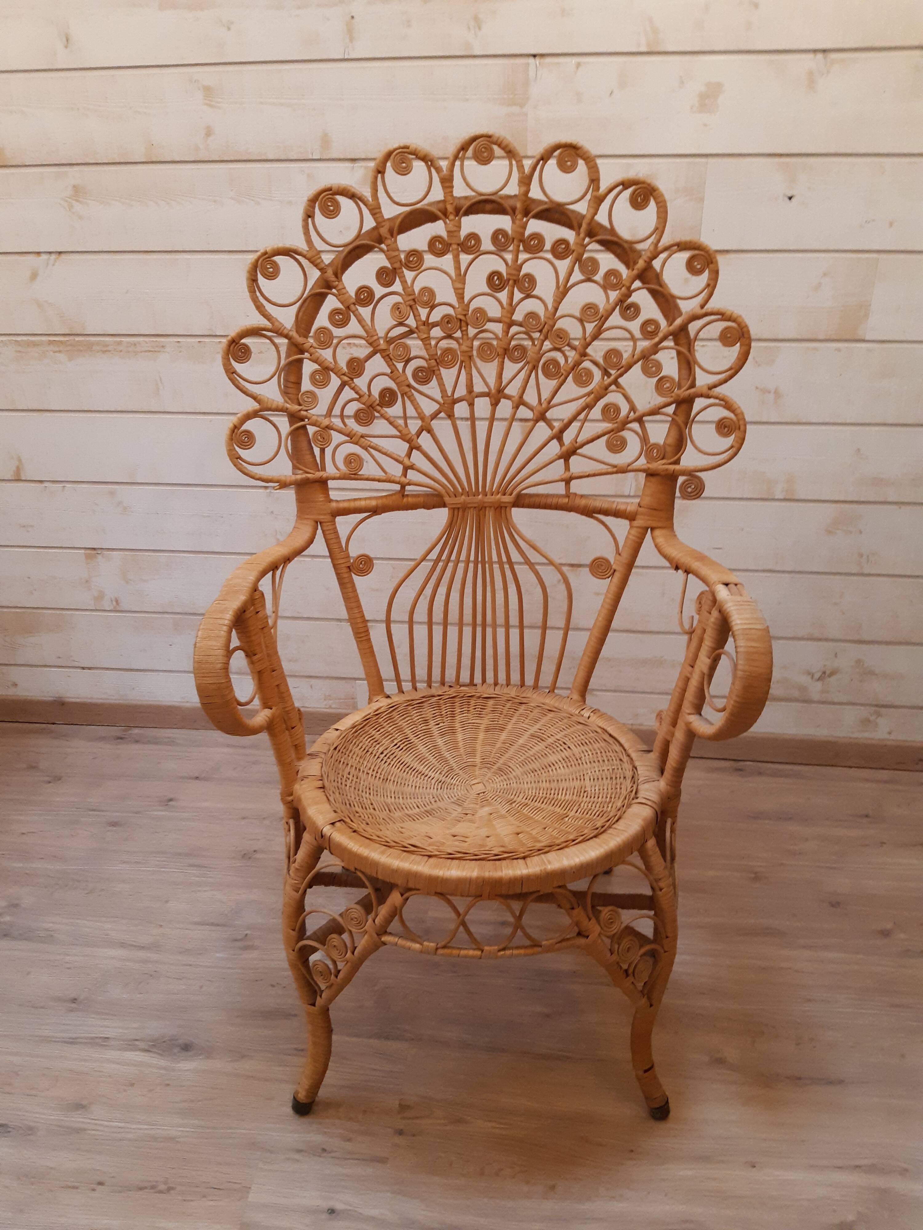 Peacock chair in rattan from the 60s