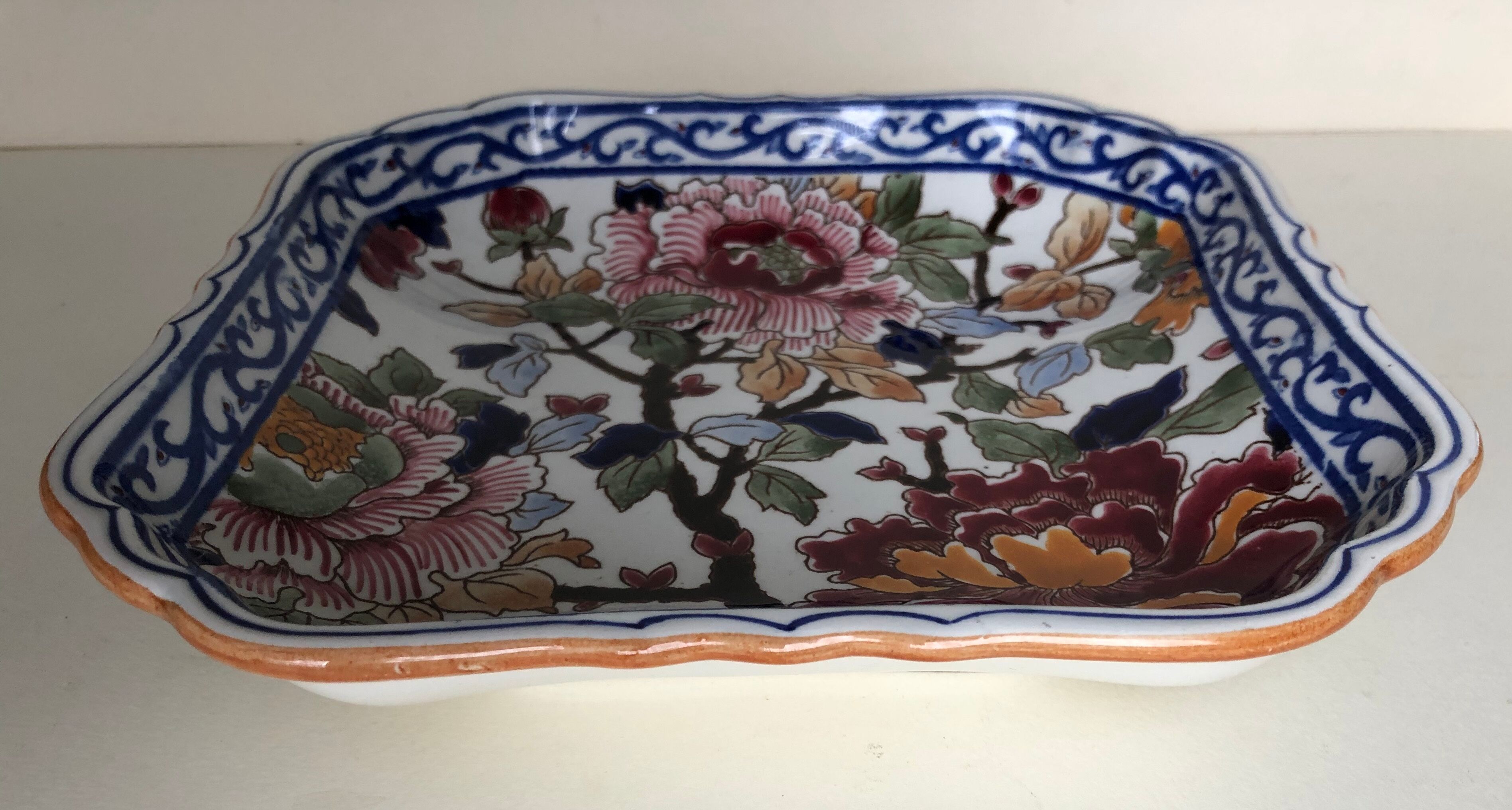Gien square plate model peonies