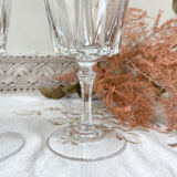 8 Crystal D'Arques red wine glasses model "VERSAILLES"
