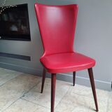 Set of 2 vintage chairs in red skai