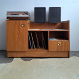 Vintage record player cabinet, designer hi-fi radio sideboard