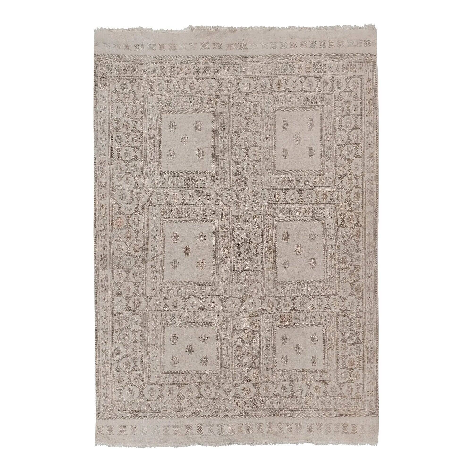 Vintage hand-embroidered tribal tapestry 150x214 cm