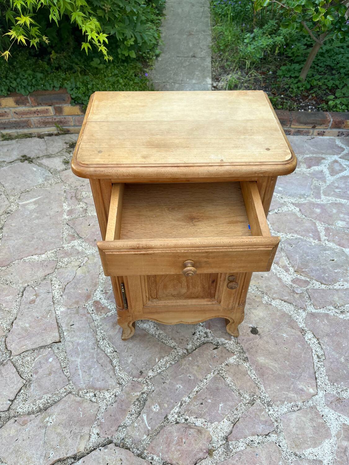 Vintage solid wood bedside table